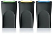 Pojemnik na odpady segregowane Sortibox 35 l, 3 szt., czarny