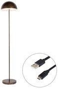Zewnetrzna Lampa podłogowa zewnętrzna ciemny brąz akumulatorowa 3-stopniowo ściemniana - Keira Nowoczesny Oswietlenie zewnetrzne