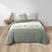 Biało-zielona bawełniana pościel dwuosobowa 240x220 cm Poetine – douceur d'intérieur