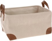 Koszyk do przechowywania, sztruks z uchwytami, 36 x 26 x 19 cm