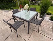 Zestaw mebli ogrodowych ze stołem Eccellente, szary