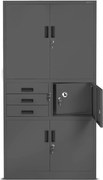 Biurowa szafa na akta z sejfem Filip II 90x40x185 cm antracyt