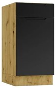 Szafka kuchenna stojąca ISABEL D40S/1 P/L czarny mat/dąb artisan STOLKAR
