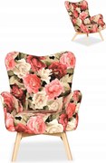 Fotel uszak skandynawski Luna Print kwiatowy wzór
