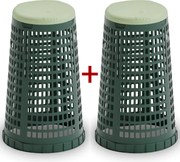 Plastikowy kosz na worki na odpady 120 l 1+1 GRATIS zielony, zielone wieko