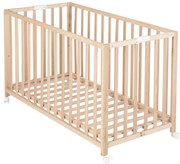 Naturalne łóżeczko na kółkach 60x120 cm Fold up – Roba