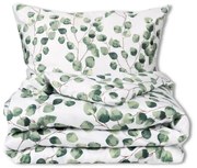 Matex Pościel satynowa Liście eukaliptusaakwarela, 140 x 200 cm, 70 x 90 cm