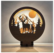 Li-Go 23592/DUB2 - Dekoracyjna lampka stołowa LED, ściemnialna, 12W/230V, 20x22 cm, dąb