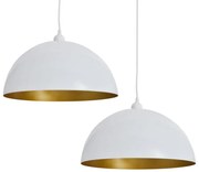 Białe regulowane lampy wiszące 2 sztuki - 3X E985 C8-R27