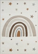 Dywan Beat Kids Nowoczesny Dziecięcy Tęcza Pastelowe Gwiazdy - Kremowy - 160x220 cm