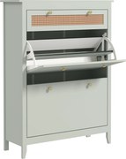 HOMCOM Szafka na 12 par butów z 1 wysuwaną szufladą, 2 klapowanymi szufladami, Komoda na buty, 88 x 30 x 120 cm, Zielony