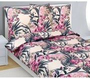 Bellatex Pościel bawełniana Amarylka różowy, 140 x200 cm, 70 x 90 cm