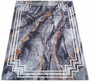 Prostokątny ciemnoszary dywan z nowoczesną ramką W6-P26