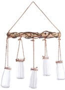 Zawieszka wielofunkcyjna ze szklanymi lampionami, dekorcja ścienna w stylu etno