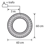 Świąteczna lampa wisząca wieniec srebrny 60 cm z LED IP44 - Nawa