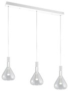 Biała lampa wisząca LED ze szklanym kloszem Cipera – CINQUE