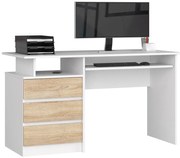 Biurko Do Biały Komputera + Dąb Sonoma H5-R16