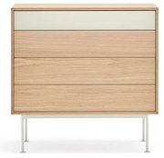 Kremowobiała komoda w dekorze drewna dębowego z szufladami Teulat Yoko