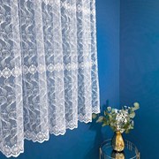 Firana haftowana Zoe tiul-siatka wzór dmuchawców biała wys. 180 cm