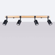 Listwa oświetleniowa FAGER 4 czarna SOLLUX LIGHTING