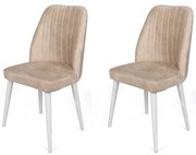 Zestaw krzeseł do jadalni Alfa Beige and White, 2 szt.