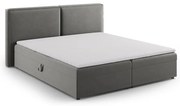Szare łóżko boxspring ze schowkiem 180x200 cm Arendal – Cosmopolitan Design