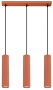 Lampa wisząca KARBON 3L ochra czerwona ryflowana SOLLUX LIGHTING