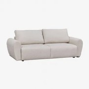 Rozkładana Sofa Trzyosobowa Z Tkaniny Bouclé Ohio Tkanina Bouclé W Kolorze Kremowo-beżowym - Sklum