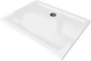 Mexen Flat brodzik prostokątny slim 110 x 70 cm, biały, syfon czarny - 40107011B