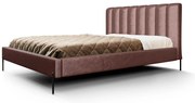 Łóżko tapicerowane Millo bez pojemnika malinowe, welur