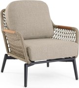 Jasnobrązowy metalowy fotel ogrodowy Eulero – Bizzotto