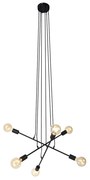 Nowoczesna lampa wisząca czarna 80 cm 6-światłowa - Sydney Nowoczesny Oswietlenie wewnetrzne