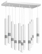 Lampa wisząca, 11 kloszy, biała, tuby CASTRO WHITE / CHROME 11xG9