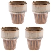 Beżowe kamionkowe filiżanki zestaw 4 szt. na espresso 100 ml Tone – Dakls