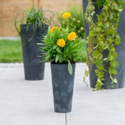 Donica ogrodowa Tubus Slim Beton Effect 29 cm antracytowy PROSPERPLAST