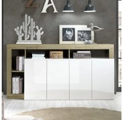 Komoda LENOR biała/brązowa