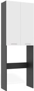 Szafka nad pralkę z półkami antracyt + biały B0-N13