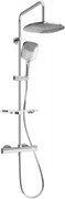 Mexen KT17 zestaw prysznicowy natynkowy z deszczownicą i baterią termostatyczną, chrom - 771501793-00