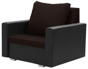 Fotel rozkładany 1 os z funkcją spania EKO Ciemny brąz/Czarny