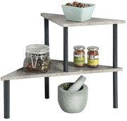 Półka kuchenna narożna, 2-poziomowy regał, KESPER