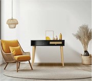 Konsola z laski "Marine" - 100 x 29 x 81 cm - Czarna