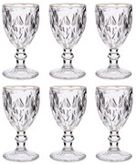 Kieliszek do wody ze złotą obwódką GOLDEN, 254 ml, 6 sztuk