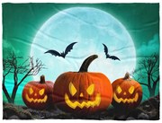 BedTex Kocyk dziecięcy Dyniowy Halloween, 150 x200 cm