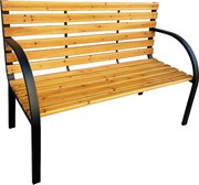 Ławka ogrodowa DALIA z lakierowanego drewna stalowe nogi szerokość 122 cm