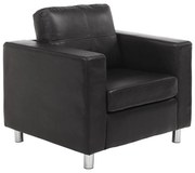 Fotel z ekoskóry ACKLEY- Czarny