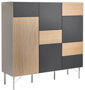 Antracytowo-naturalna wysoka komoda w dekorze dębu 136x133 cm Edge by Hammel – Hammel Furniture