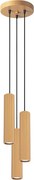 Lampa Wisząca Minimalistyczny Karbon, Aluminium - 3 Źródło - L.19.5 X H.108 Cm - Złoty