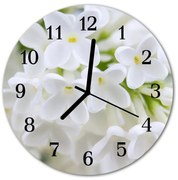 Zegar szklany okrągły Kwiaty