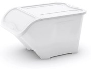 Biały plastikowy pojemnik z pokrywką 55x39x32 cm All In Box – KIS