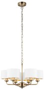 Endon 98936 - Żyrandol na łańcuchu HIGHCLERE 6xE14/28W/230V biały/mosiądz